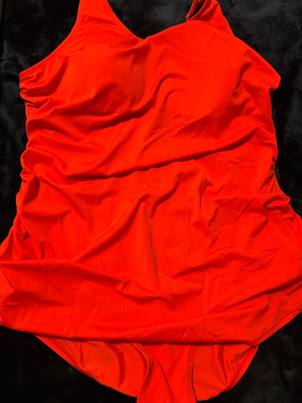 zuda Coral-Red One-Piece Swimsuit